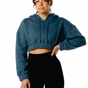 Nouvel ensemble de survêtement élégant personnalisé avec logo, haut court et pantalon de jogging, 2 pièces, survêtements en velours pour femmes - Product Image 2