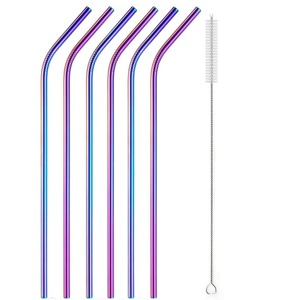 Ensemble de pailles métalliques réutilisables élégantes, pailles à boire en acier inoxydable de qualité supérieure avec étui de transport - Product Image 4