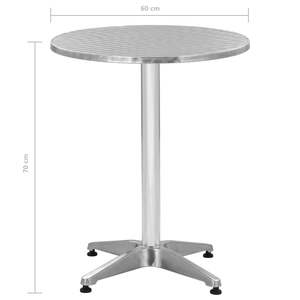 Petite table de jardin légère en aluminium argenté, mobilier d'extérieur en acier inoxydable - Product Image 4
