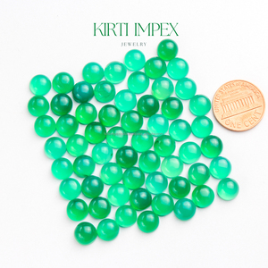 Super Qualité Véritable Onyx Vert 8 MM Pierre Précieuse Lisse Lâche Rond Brillant Coupe Cabochon Perles De Pierres Précieuses En Vrac Pour La Fabrication De Bijoux - Product Image 2