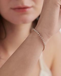 Luxury Round Brilliant Lab Grown Diamond Tennis Bracelet IGI Certified 10K 14K 18K Yellow <b>Rose</b> White <b>Gold</b> Jewelry Gift - Product Image 6