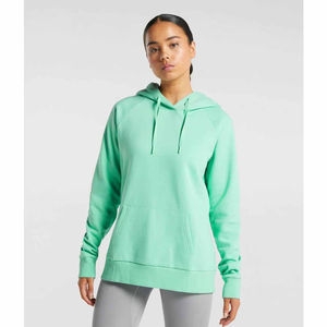 Fabrication sur mesure OEM, sweat-shirt en coton molletonné de haute qualité pour femmes, col à capuche respirant avec logo sur le devant, prix bas - Product Image 5
