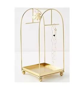 Support de bijoux en métal au design moderne, présentoir de rangement pour colliers et boucles d'oreilles à poser sur table - Product Image 3