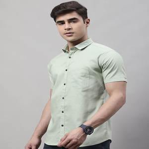 <b>Men's</b> High Quality Customizable LOGO Cotton <b>Linen</b> <b>Shirt</b> Loose Fitting Anti-Wrinkle Breathable Anti-Pilling <b>Short</b> <b>Sleeved</b> Beach - Product Image 4