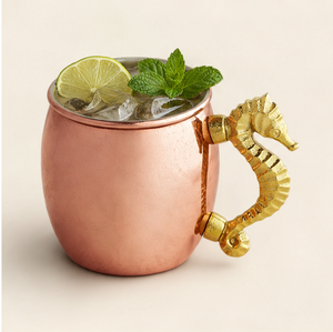 Copper Moscow Mule <b>Mug</b> with <b>Gold</b> Seahorse Handle Food Grade Handcrafted Beer Cocktail Cup for Home Bar and Party Decor - Product Image 5