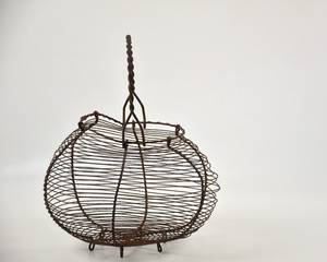 Compact Metal Egg <b>Storage</b> <b>Basket</b>, Space Saving Kitchen Organizer - Product Image 1