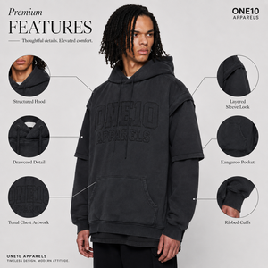 Custom logo <b>Zip</b>-Up Fleece Oversized <b>Hoodie</b> Men Customized Colors Tonal Embossed Logo Regular Sleeve Waterproof <b>Pocket</b> Winter - Product Image 3