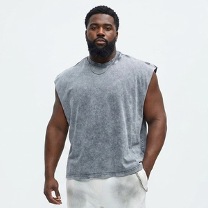 High Quality Men's Casual Fitness Tank <b>Top</b> Knitted 100% Cotton Light Weight Breathable Quick Dry Anti-Pilling Customizable - Product Image 1