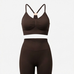Ensemble de yoga deux pièces pour filles, short et haut, tenue de sport, vêtements de fitness, vêtements de sport, équipement, articles, costume, tenue - Product Image 1
