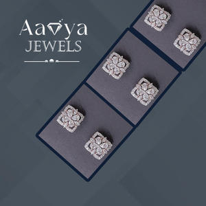 Boucles d'oreilles modernes en diamant, bijoux de luxe en or pour femmes, boucles d'oreilles éthiques, boucles d'oreilles de mariée, bijoux de laboratoire. - Product Image 1