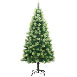 Grand arbre de Noël artificiel articulé en PVC vert et métal, décoration festive pour les fêtes - Product Image 2