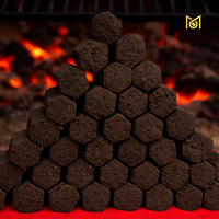 Briquettes de charbon de coco hexagonales à haute teneur en carbone, longue durée de combustion, sans fumée, inodores, écologiques, haute chaleur, 75 mm