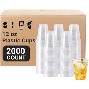 Confezione da 2000 Bicchieri di Plastica Trasparenti Monouso da 350 ml per Picnic, Barbecue, Matrimoni, Viaggi - Bicchieri per Bevande Fredde per Feste - Product Image 1