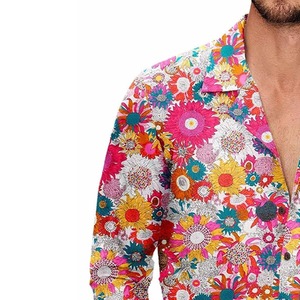 Chemise Hawaïenne pour Homme 100% Coton Personnalisée Anti-Plis à Motifs Floraux Respirante et Séchage Rapide - Product Image 3