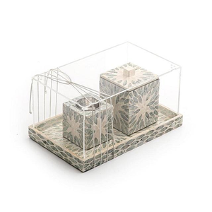 Magnifique brûleur de Bakhoor artisanal écologique en bois de santal et nacre, idéal pour les cadeaux, les hôtels et les expositions mondiales par Decor World Expo - Product Image 6