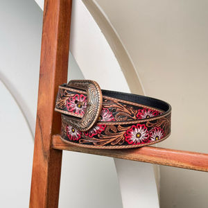 Gran oferta de negocios, cinturón de cuero de vaca a mano personalizado a la moda para hombres y mujeres, cinturones de cuero genuino de vaca ajustables - Product Image 4