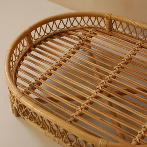 Lit pour animaux de compagnie en rotin tissé à la main, lit pour chien et chat en osier naturel, maison de couchage pour animaux de compagnie écologique faite à la main, meubles pour animaux de compagnie - Product Image 4