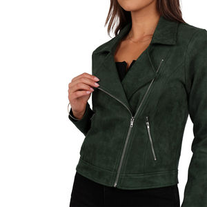 Chaqueta de Cuero Sintético para Mujer, Largo Regular, Material de Cuero Sintético, Color Sólido, en Oferta - Product Image 1