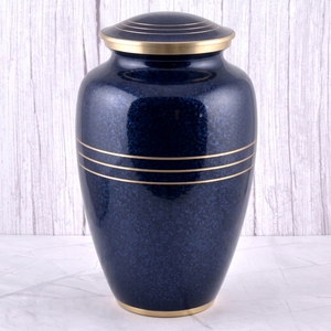 Urna Funeraria de Latón con Rayas Plateadas y Doradas para Cenizas Humanas, con Superficie Mate, para Funeral, Memorial y Entierro - Product Image 3