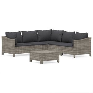 Grande Set Lounge da Giardino in Rattan PE Grigio con Struttura in Acciaio Verniciato a Polvere, Arredamento Premium per Esterni - Product Image 2