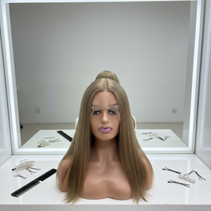 Peluca de Cabello Humano Chino, Peluca con Frente de Encaje, Encaje Suizo HD, Largo Promedio, Talla de Gorra Pequeña - Product Image 1