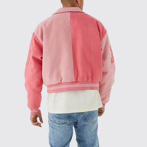 Blouson universitaire personnalisé pour homme, style streetwear hiver, broderie premium, OEM/ODM, 100% laine peignée, logo frontal - Product Image 6
