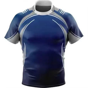 T-shirt d'entraînement de rugby professionnel pour hommes, vêtement de sport léger avec tissu à technologie anti-transpiration - Product Image 1