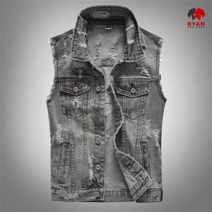 Gilet en jean personnalisé Ryan Pro Gear pour hommes, tissu confortable et respirant avec logo personnalisé, conception ODM OEM - Product Image 1