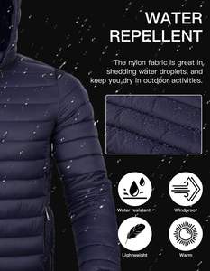 Blouson d'hiver matelassé style urbain, col montant, coupe-vent, résistant à l'eau, respirant, avec logo frontal, nouvelle collection, non tissé - Product Image 2