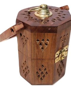 Charcoal Bakhoor <b>Burner</b> Hand-Made Sandalwood Incense <b>Burner</b> With Floral Inlay Design Aromatic Home Decor All-Season Use Holder - Product Image 1