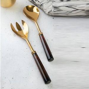 Handcrafted Stainless Steel Salad Server <b>Set</b> Designer Handle Stylish <b>Flatware</b> <b>Set</b> For Restaurant Use at Reasonable Price - Product Image 1