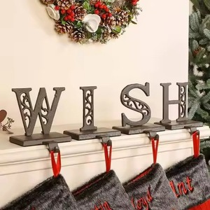 Decorative Metal Fireplace <b>Stocking</b> <b>Holder</b> for Christmas and Winter Displays - Product Image 3