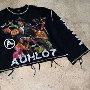 Streetwear imprimé sur mesure, grammage lourd 300 grammes, 100% coton pur, style ample, traitement délavé à l'acide - Product Image 3