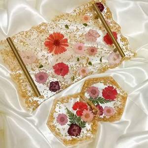 Bandeja de Resina para Servir Desayuno, Bebidas y Aperitivos, Elegante Organizador Decorativo para Cocina y Comedor, Accesorios de Exhibición - Product Image 1