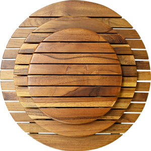 Modern 15cm Reusable Indonesian Teak Wood <b>Table</b> Mats Heat Resistant Protective Coasters and Trivets for Hot Dishes - Product Image 6