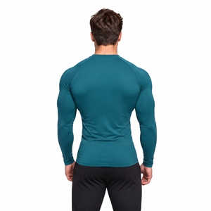 T-shirt à manches longues personnalisé avec logo imprimé, 100% polyester, léger, pour la gym, entraînement, couche de base, séchage rapide, yoga, pour hommes - Product Image 4