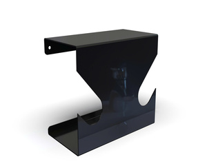 Minimalist <b>C</b>-Shaped Black Metal Accent <b>Table</b> for Living Spaces - Product Image 1
