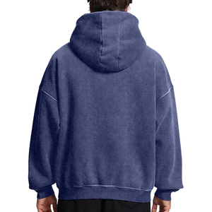 เสื้อฮู้ดดี้ผู้ชายผ้าฟลีซคอตตอนหนานุ่ม ซิปคู่ พิมพ์ลายดิจิตอลวินเทจทรงโอเวอร์ไซส์ สำหรับฤดูหนาว รับสกรีนโลโก้ตามสั่ง - Product Image 4