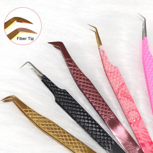 Precision Stainless Steel Eyelash Tweezers Anti-Static Smooth Tip 10mm Length <b>Nail</b> Art Tool Pink Purple Blue Black - Product Image 3