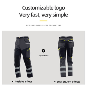 Safety Outdoor Hiking Trousers with Reflective Strips Rip-Resistant Workwear Britches Multi-Pockets <b>Work</b> <b>Cargo</b> <b>Pants</b> - Product Image 4