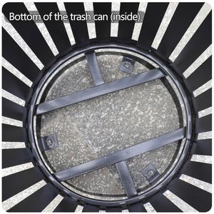 Streetscape Outdoor Metal Cylindrical Trash Cans <b>Big</b> Capacity Public Use Dust <b>Bin</b> Without Lid Sturdy - Product Image 6