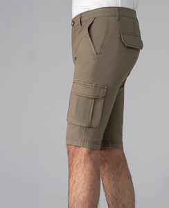 Pantalones Cortos Cargo de Verano para Hombre, Color Sólido, Cintura Media, Cierre de Botones, Secado Rápido, Material de Lona, Pantalones Cortos Casuales - Product Image 3