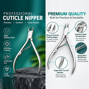 Pince à cuticules en acier au carbone trempé, neuve, en gros, avec ressort métallique, disponible en finition chromée et nickelée - Product Image 5