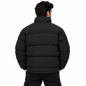 Custom <b>Men's</b> Puffer <b>Jackets</b> With Patch Design Windproof Winter Outerwear Wholesale Quilted Padded Coat Streetwear Supplier USA - Product Image 2