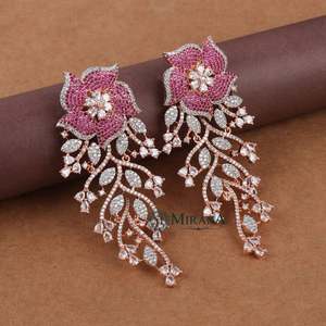 Ira Gold Plated Drop Earrings with Pearl and Diamond Accents - Product Image 4