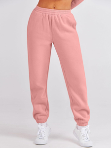 Pantalones deportivos de mujer, cintura alta, estilo oversized, de felpa, informales, para estar en casa, pantalones deportivos para mujer, corte relajado, pantalones cómodos - Product Image 5