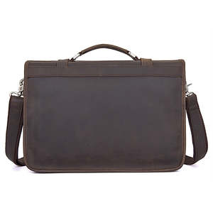 Mens Leather Crossbody Bag Leather Briefcase Sleek Urban Work <b>Tote</b> with Multi <b>Zip</b> Storage Professional Laptop Carry Case - Product Image 2