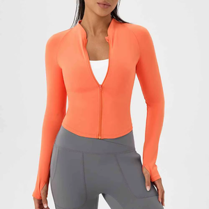 RAZER SIMPEX Women's Regular Fit Long Sleeve Solid <b>Yoga</b> <b>Jacket</b> Lightweight Breathable Quick Dry Eco-Friendly Spandex/Nylon Top - Product Image 5