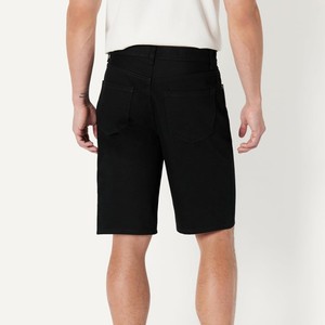 Shorts en jean noir pour hommes, taille mi-haute, coupe droite, style décontracté d'été, en coton tissé, vente en gros OEM ODM de qualité supérieure - Product Image 2