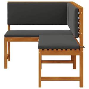 Silla de jardín de madera maciza de acacia, 55,12 x 39,37 x 35,83 pulgadas, banco de patio marrón - Product Image 6